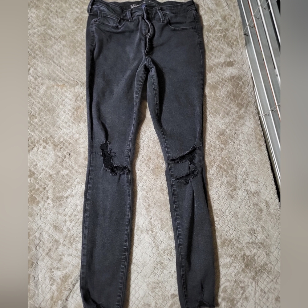 Universal Thread Jeans Black Skinny Distressed Size‎ 8